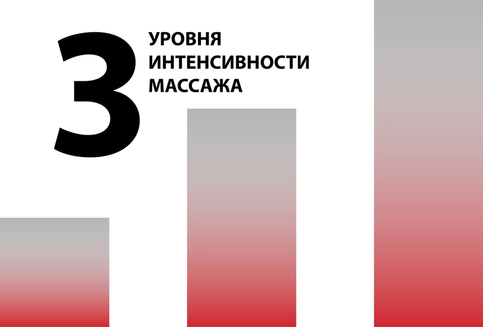 3 уровня интенсивности массажа