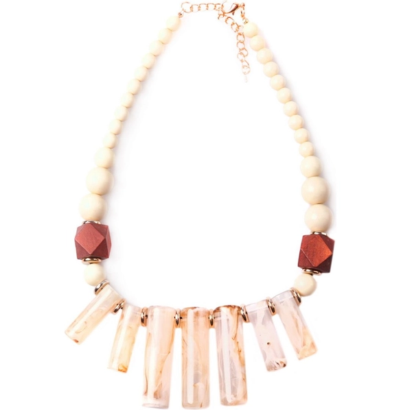 Колье Масаи, бежевое