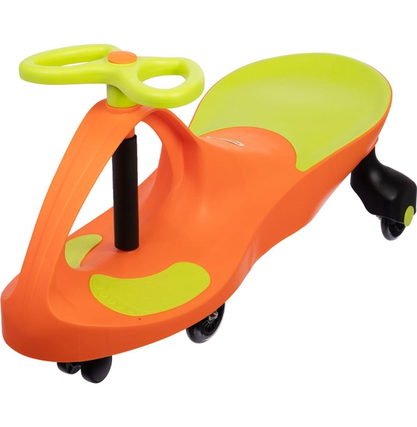 Машинка детская Бибикар, салатово-оранжевая, полиуретановые колёса