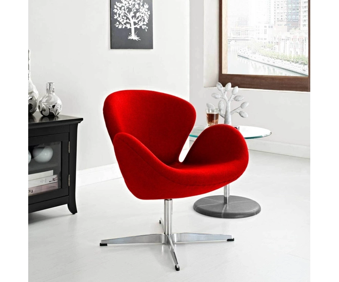 Кресло SWAN CHAIR красный кашемир фото #5