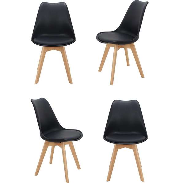 Комплект из 4-х стульев Eames Bon чёрный