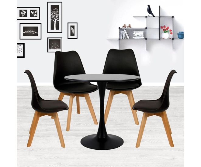 Комплект из 4-х стульев Eames Bon чёрный фото #8