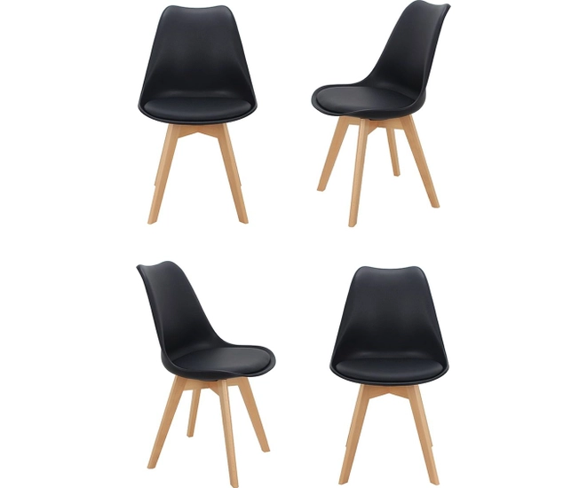 Комплект из 4-х стульев Eames Bon чёрный фото #1