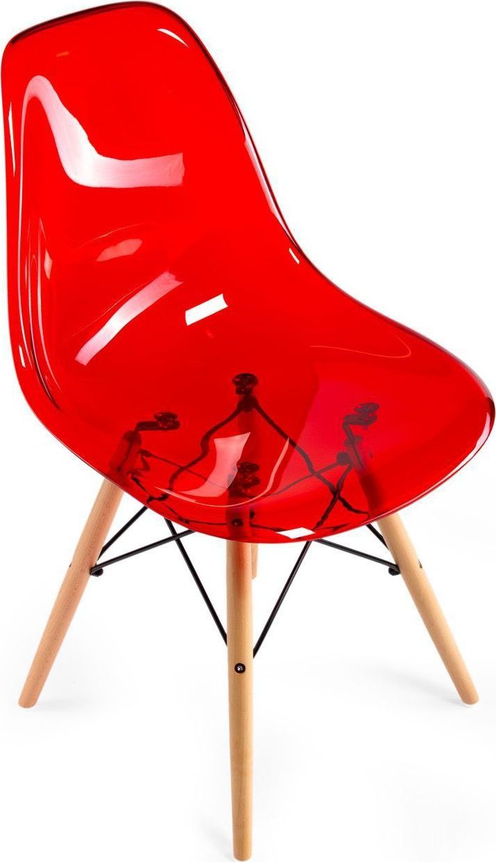 Стул Eames прозрачный красный