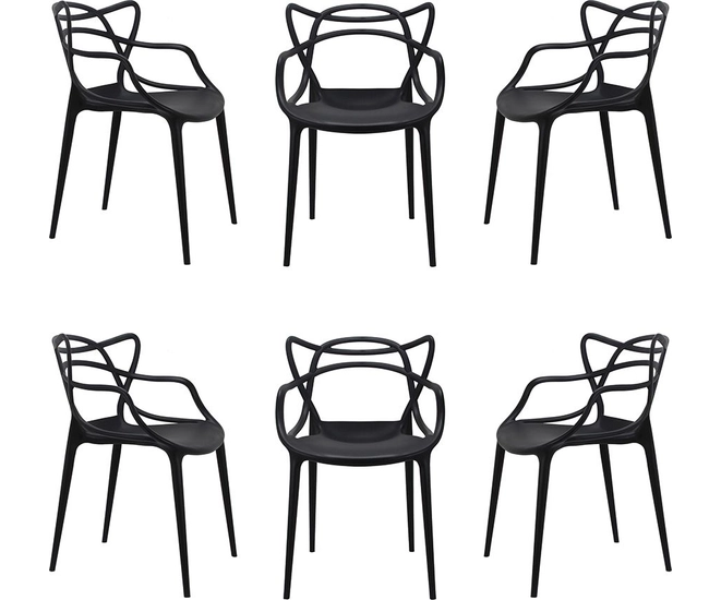 Комплект из 6-ти стульев Masters чёрный фото #1