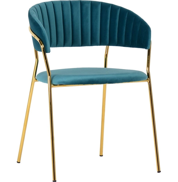 Стул Turin бирюзовый, золотые ножки