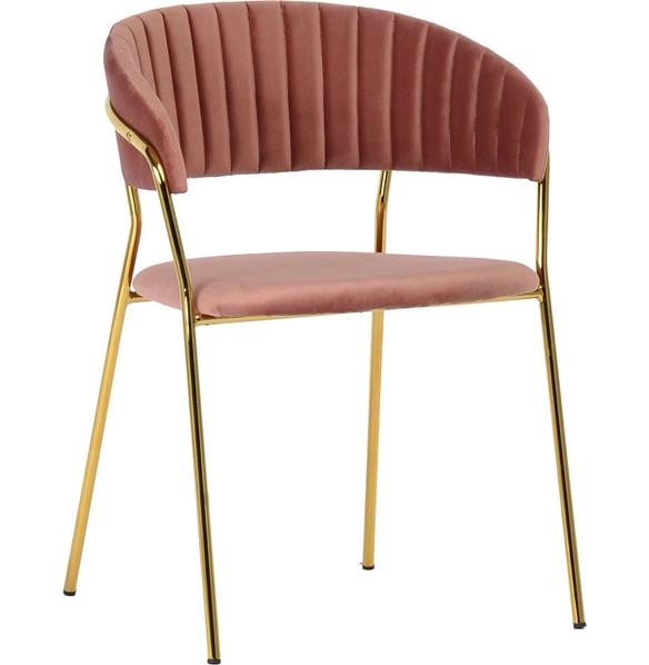 Стул Turin пудровый, золотые ножки