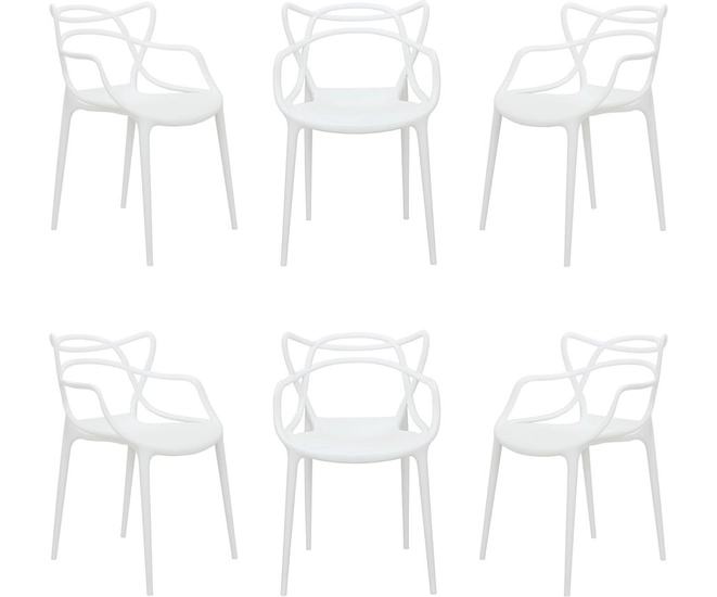 Комплект из 6-ти стульев Masters белый фото #1