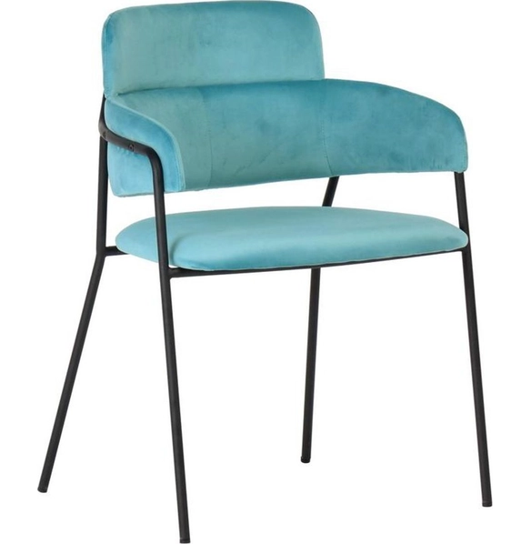 Стул Napoli светло-бирюзовый, чёрные ножки