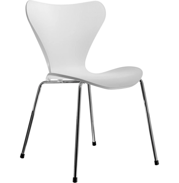 Стул Seven Style белый, хромированные ножки
