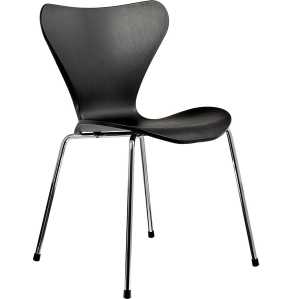 Стул Seven Style чёрный, хромированные ножки