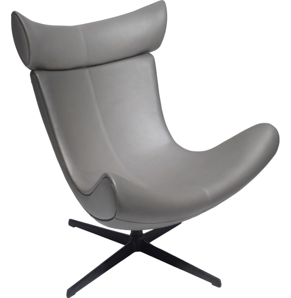 Кресло Toro прессованная кожа, серое