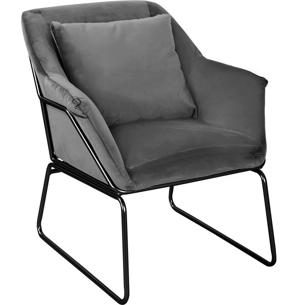 Кресло Alex велюр, серое