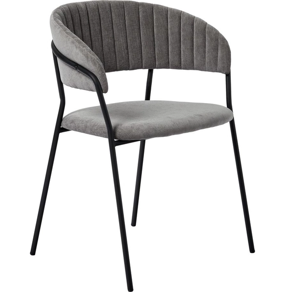 Стул Turin серый вельвет, чёрные ножки