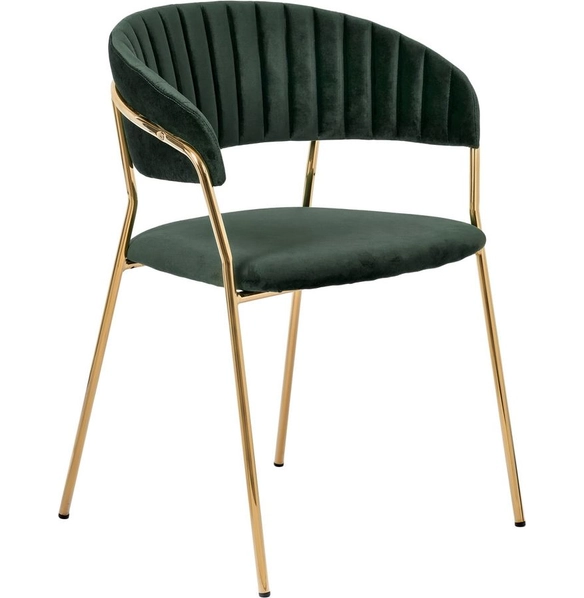 Стул Turin зелёный, золотые ножки