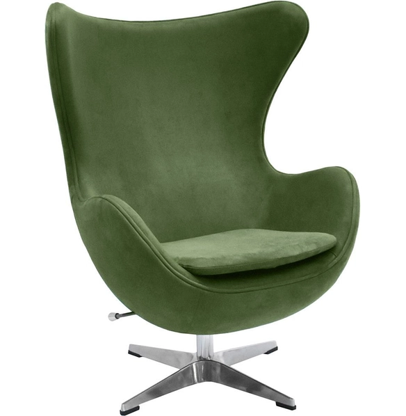 Кресло Egg Style Chair зелёное, искусственная замша