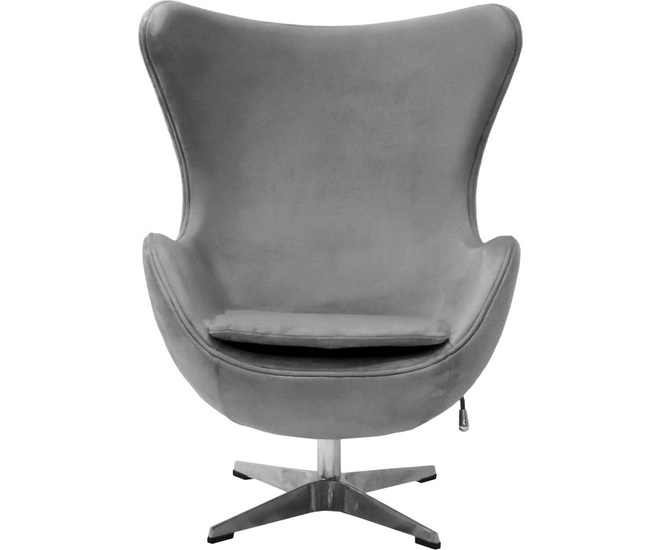 Кресло EGG STYLE CHAIR серый, искусственная замша фото #2