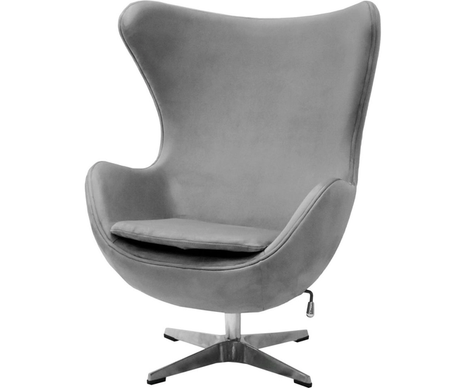 Кресло EGG STYLE CHAIR серый, искусственная замша фото #3