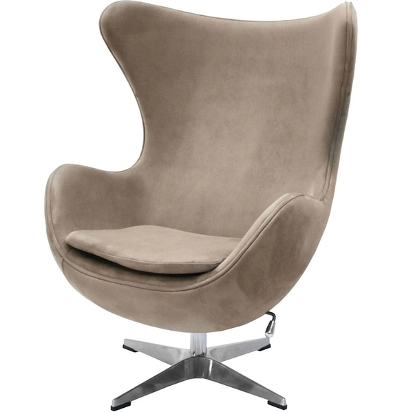 Кресло Egg Style Chair бежевое, искусственная замша