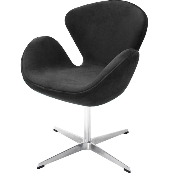 Кресло Swan Style Chair графит, искусственная замша