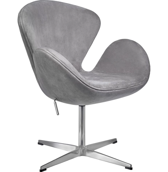 Кресло Swan Style Chair серое, искусственная замша