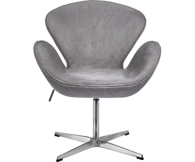 Кресло SWAN STYLE CHAIR серый, искусственная замша фото #2