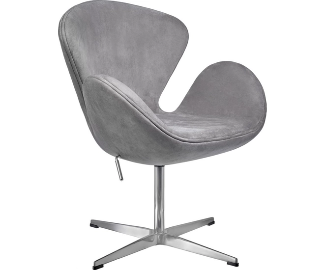 Кресло SWAN STYLE CHAIR серый, искусственная замша фото #1