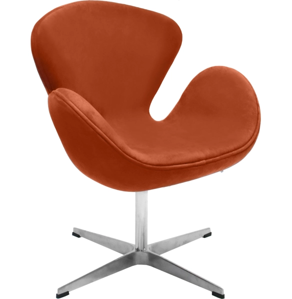 Кресло SWAN STYLE CHAIR терракотовый, искусственная замша