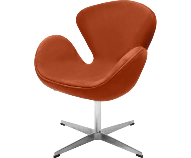 Кресло SWAN STYLE CHAIR терракотовый, искусственная замша фото №3
