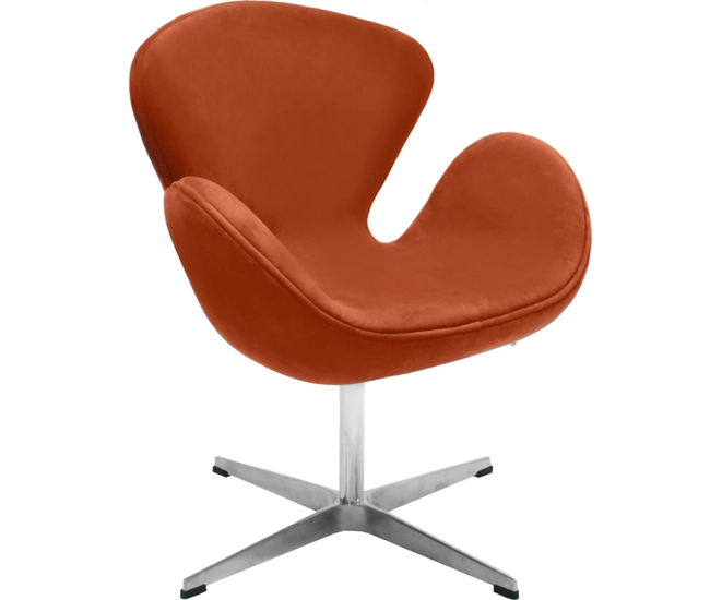 Кресло SWAN STYLE CHAIR терракотовый, искусственная замша фото №1