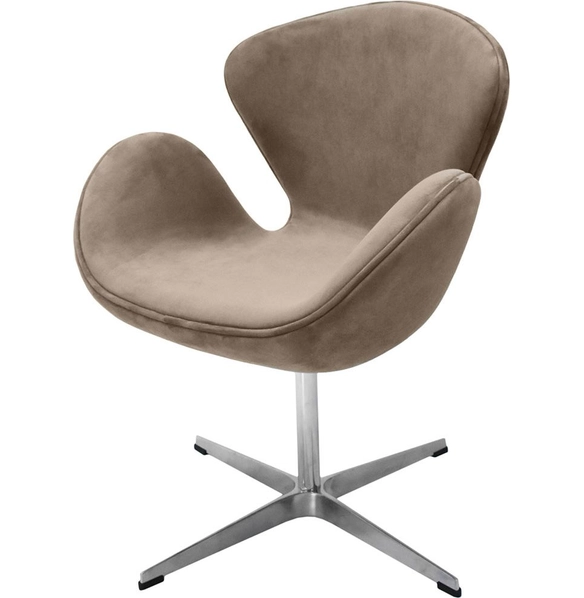 Кресло Swan Style Chair латте, искусственная замша