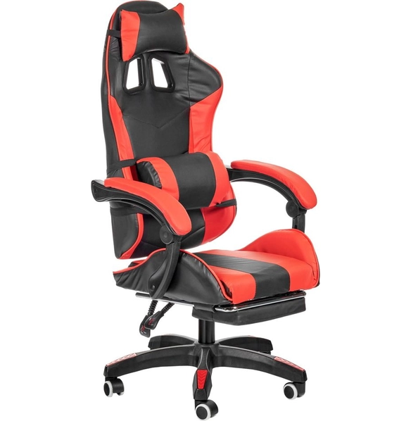 Игровое геймерское кресло Alfa Pro с подножкой, чёрный красный