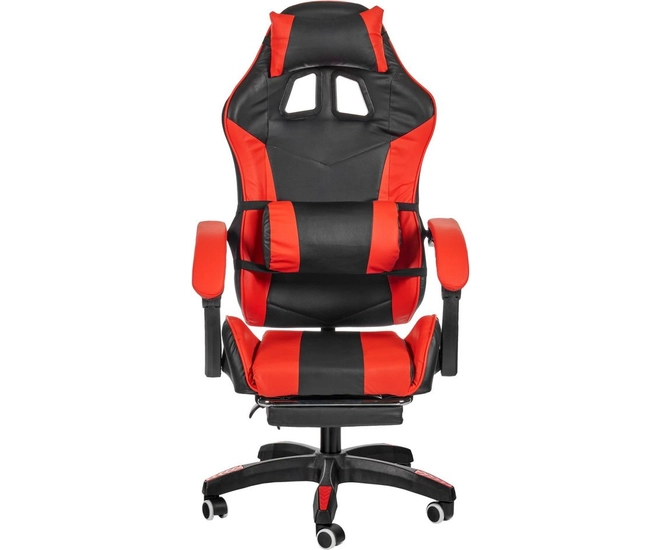 Игровое геймерское кресло Alfa Pro с подножкой, чёрный красный