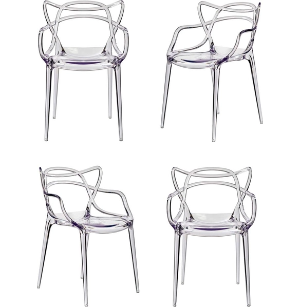 Комплект из 4-х стульев Masters прозрачный