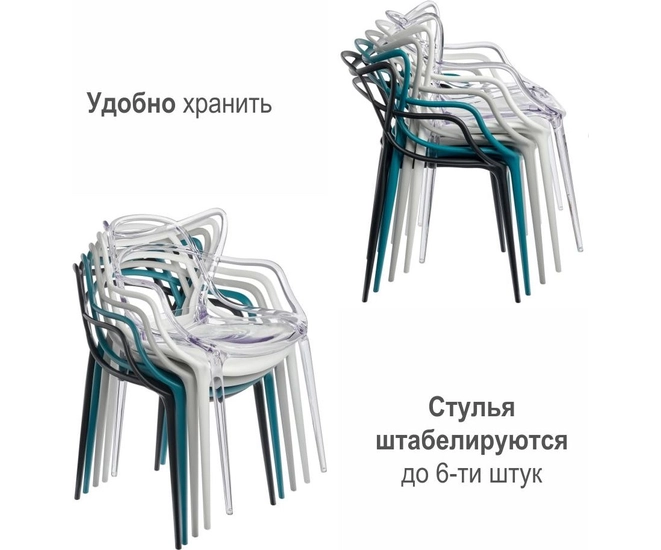 Комплект из 4-х стульев Masters прозрачный серый фото #11
