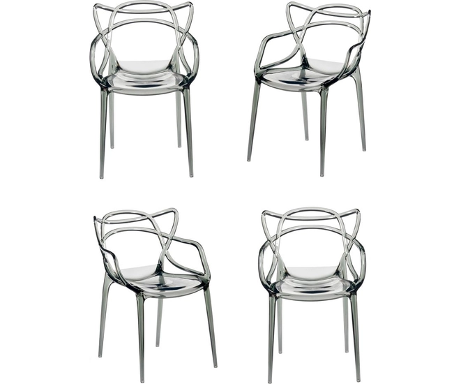 Комплект из 4-х стульев Masters прозрачный серый фото #1