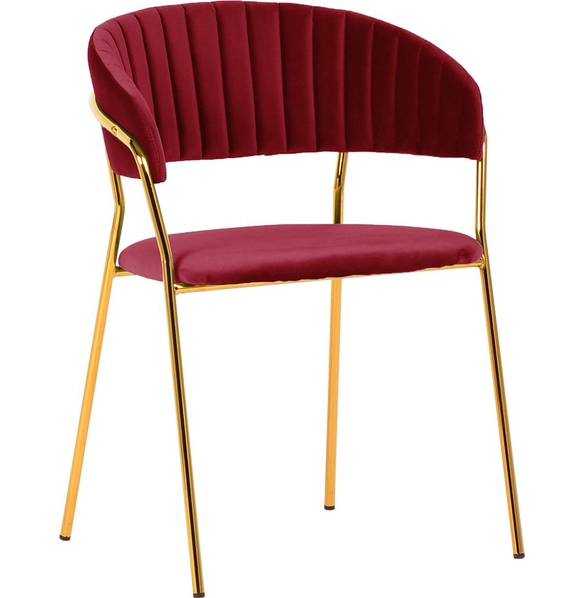 Стул Turin винный, золотые ножки