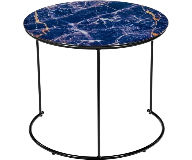 Набор кофейных столиков Tango темно-синий с чёрными ножками, 2шт фото #2
