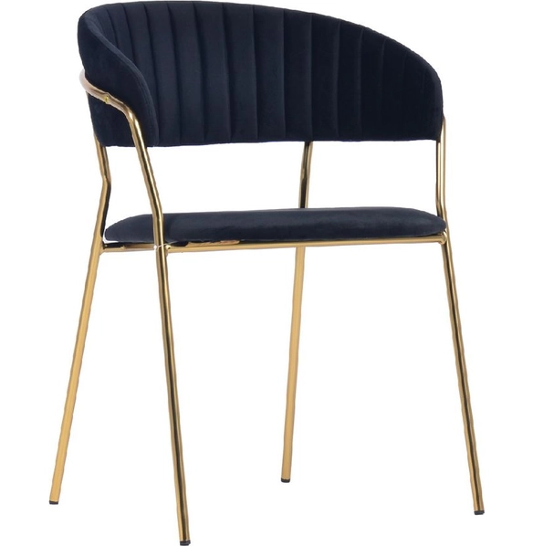 Стул Turin чёрный, золотые ножки