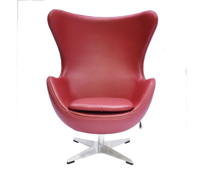 Кресло EGG STYLE CHAIR красный, натуральная кожа фото #2