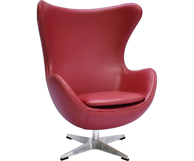 Кресло EGG STYLE CHAIR красный, натуральная кожа фото #1
