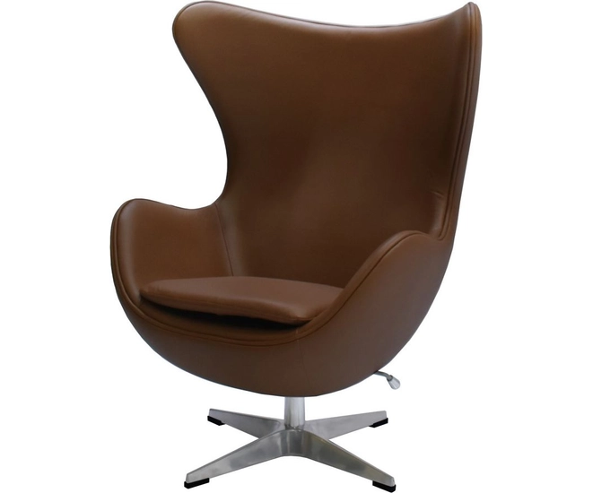 Кресло EGG STYLE CHAIR коричневый, натуральная кожа фото #1
