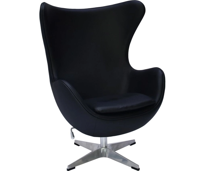 Кресло EGG STYLE CHAIR чёрный, натуральная кожа фото #2
