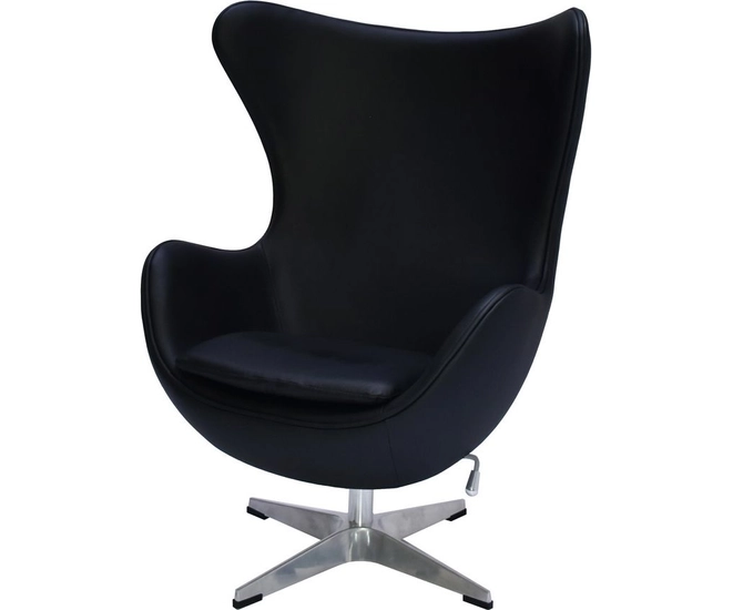 Кресло EGG STYLE CHAIR чёрный, натуральная кожа фото #1