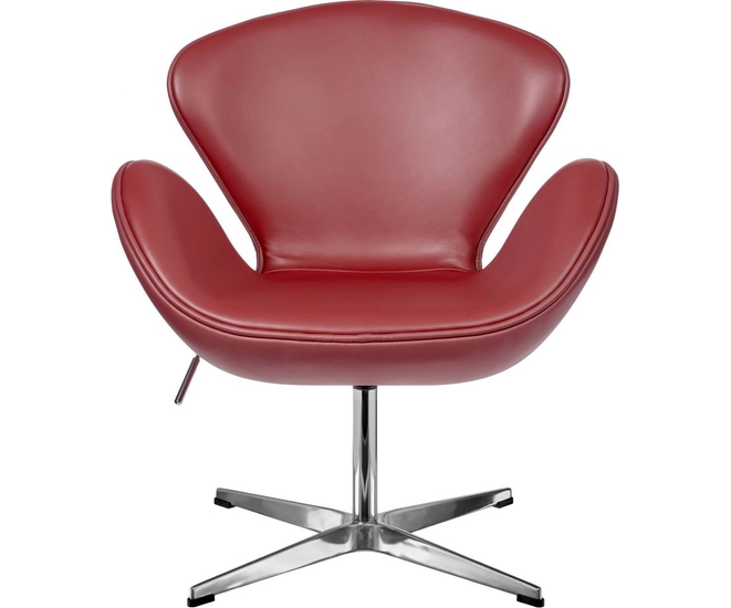 Кресло SWAN STYLE CHAIR красный, натуральная кожа фото #2