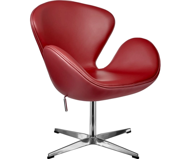 Кресло SWAN STYLE CHAIR красный, натуральная кожа фото #1