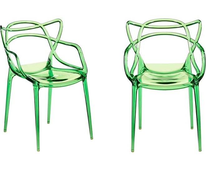 Комплект из 2-х стульев Masters прозрачный зелёный фото #1