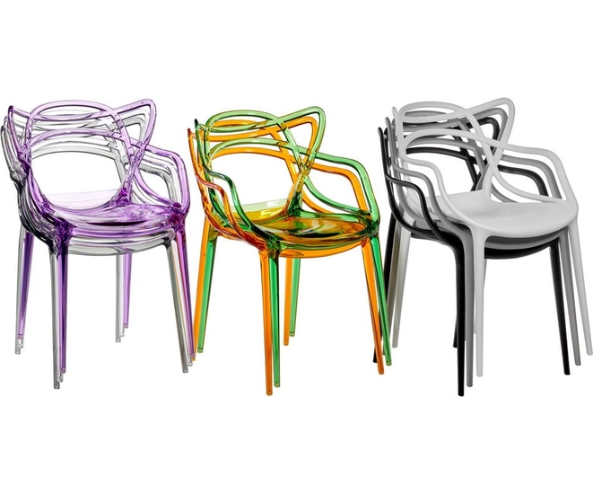 Комплект из 4-х стульев Masters прозрачный оранжевый фото #16