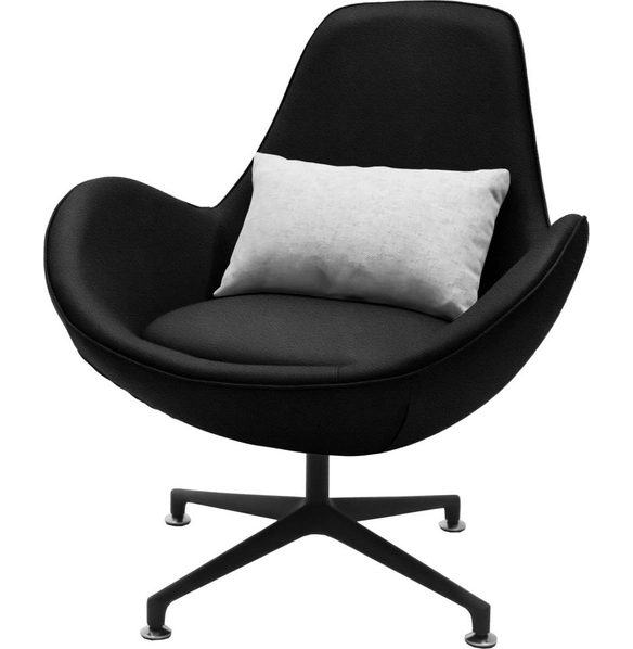 Кресло Oscar пресованная кожа, чёрное