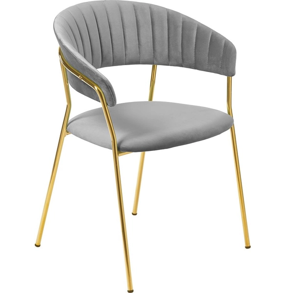 Стул Turin серый, золотые ножки